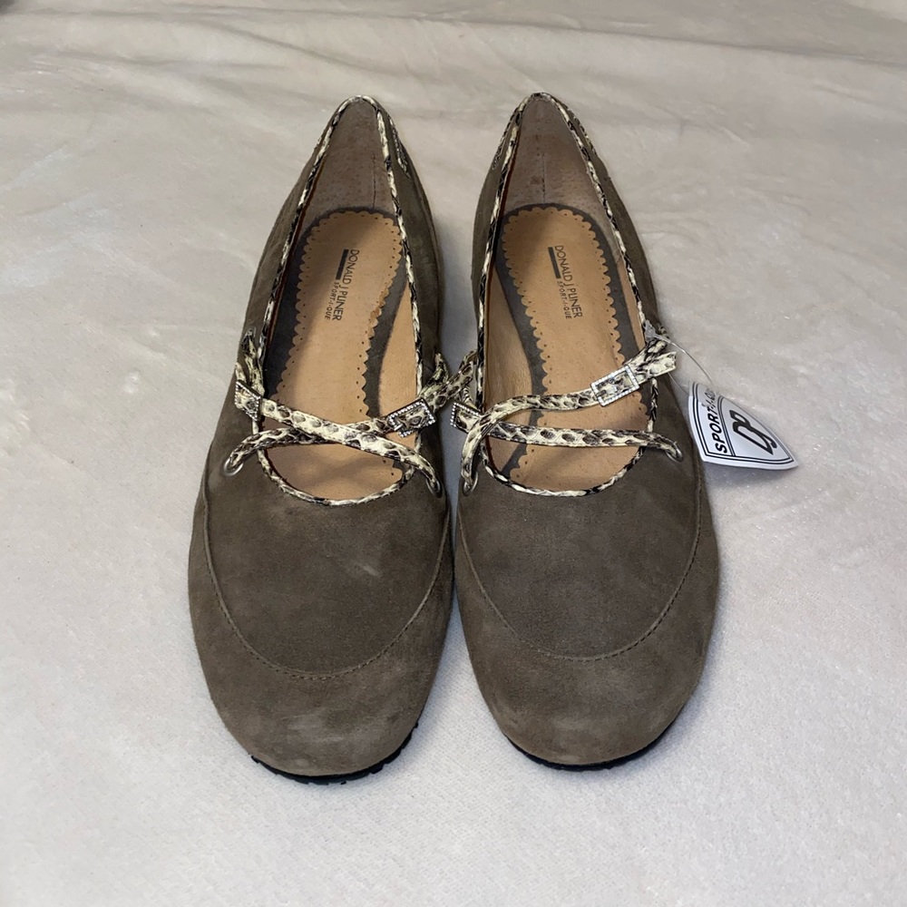 Donald J Pliner Brown Suede Low Heel Shoe